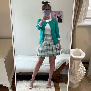 TEAL CARDIGAN SWEATER BUTTON FRONT ZARA 3/4 SLEEVES